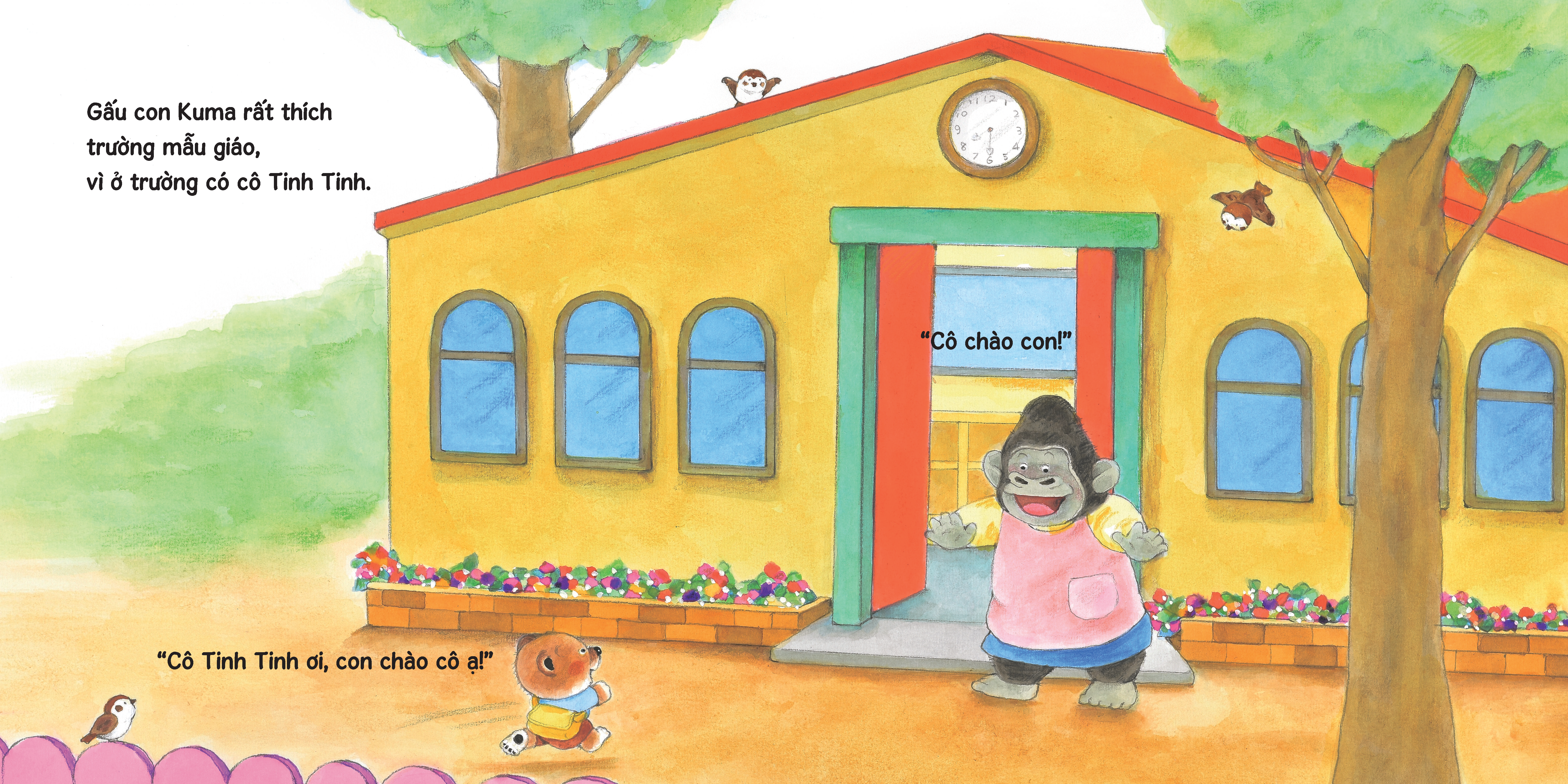 sách tranh ehon kuma - những chuyện nhỏ hằng ngày - trường mẫu giáo vui nhộn - Ảnh 3