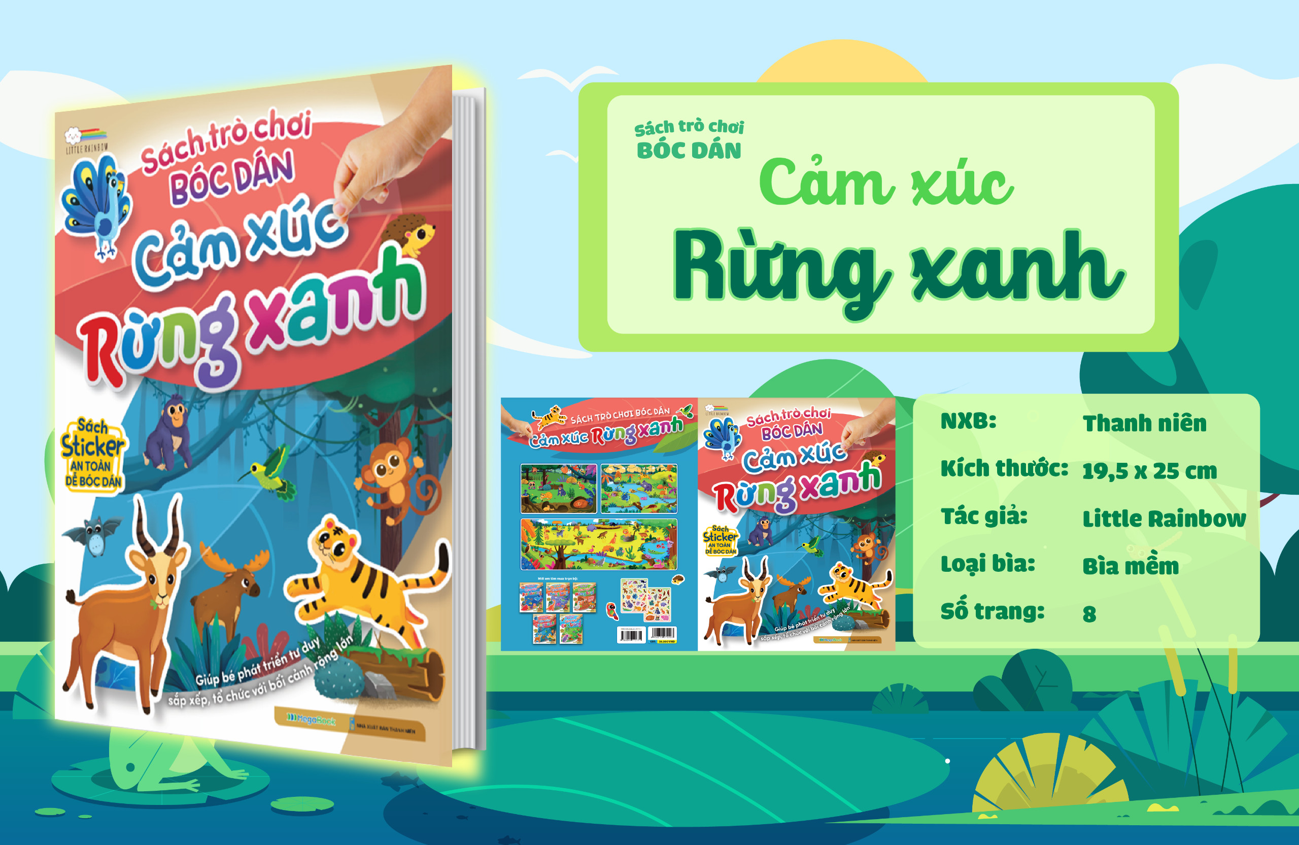 sách trò chơi bóc dán cảm xúc - rừng xanh - Ảnh 3