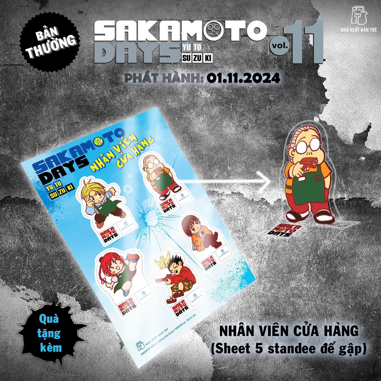 sakamoto days - tập 11 - một đòn - tặng kèm sheet 5 standee đế gập - Ảnh 4