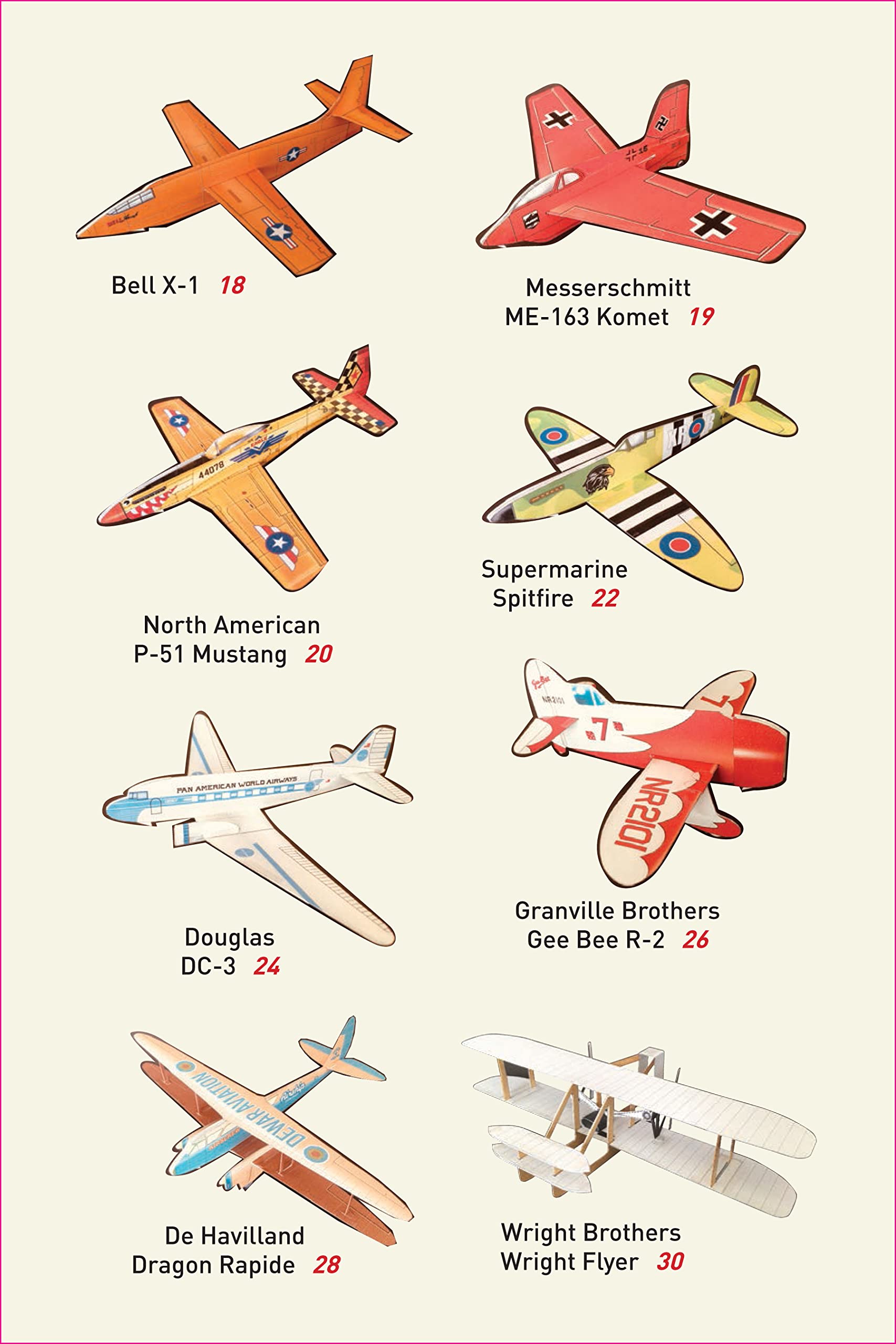 scale model paper airplanes kit: iconic planes that really fly! slingshot launcher included! - just pop-out and assemble (14 famous pop-out airplanes) - Ảnh 6