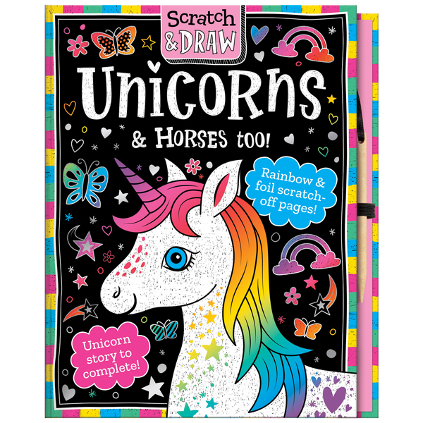 scratch and draw unicorns & horses too! - scratch art activity book