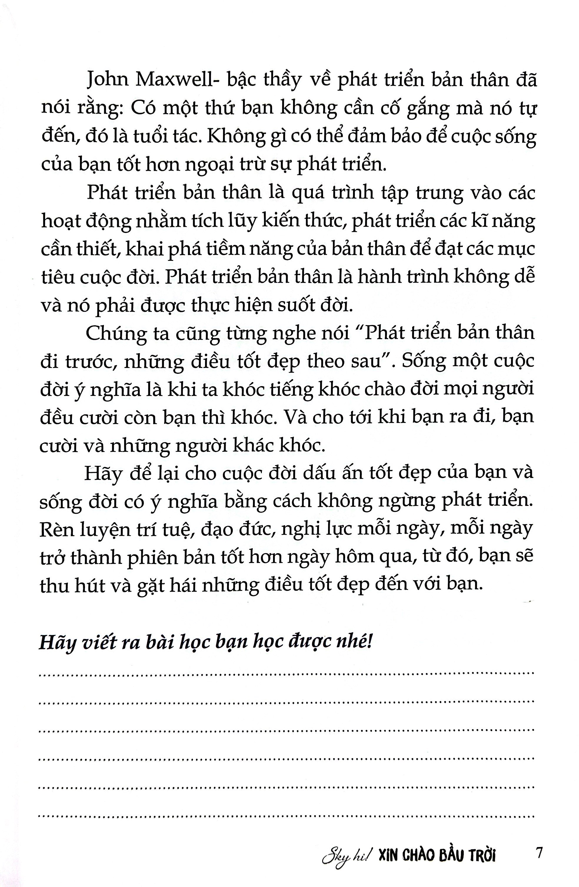 Sky Hi! - Xin Chao Bau Troi - Cam Nang Phat Trien Ban Than - Ảnh 8