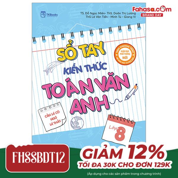 sổ tay kiến thức toán văn anh lớp 8