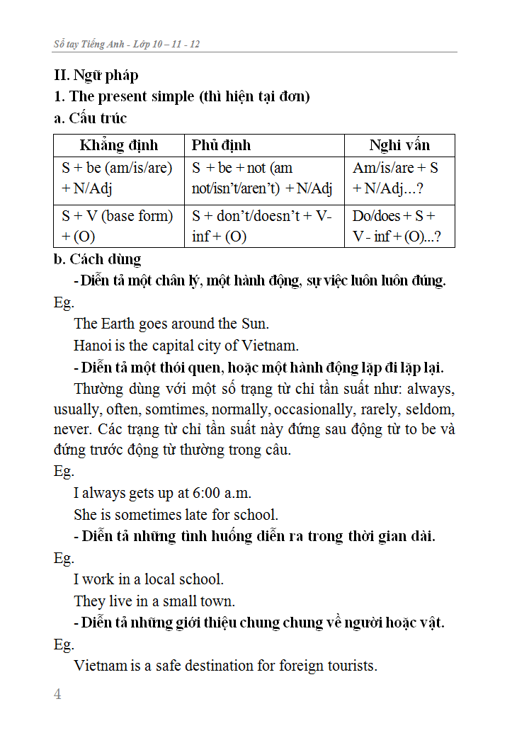 sổ tay tiếng anh trung học phổ thông (lớp 10 - 11 - 12) - Ảnh 8