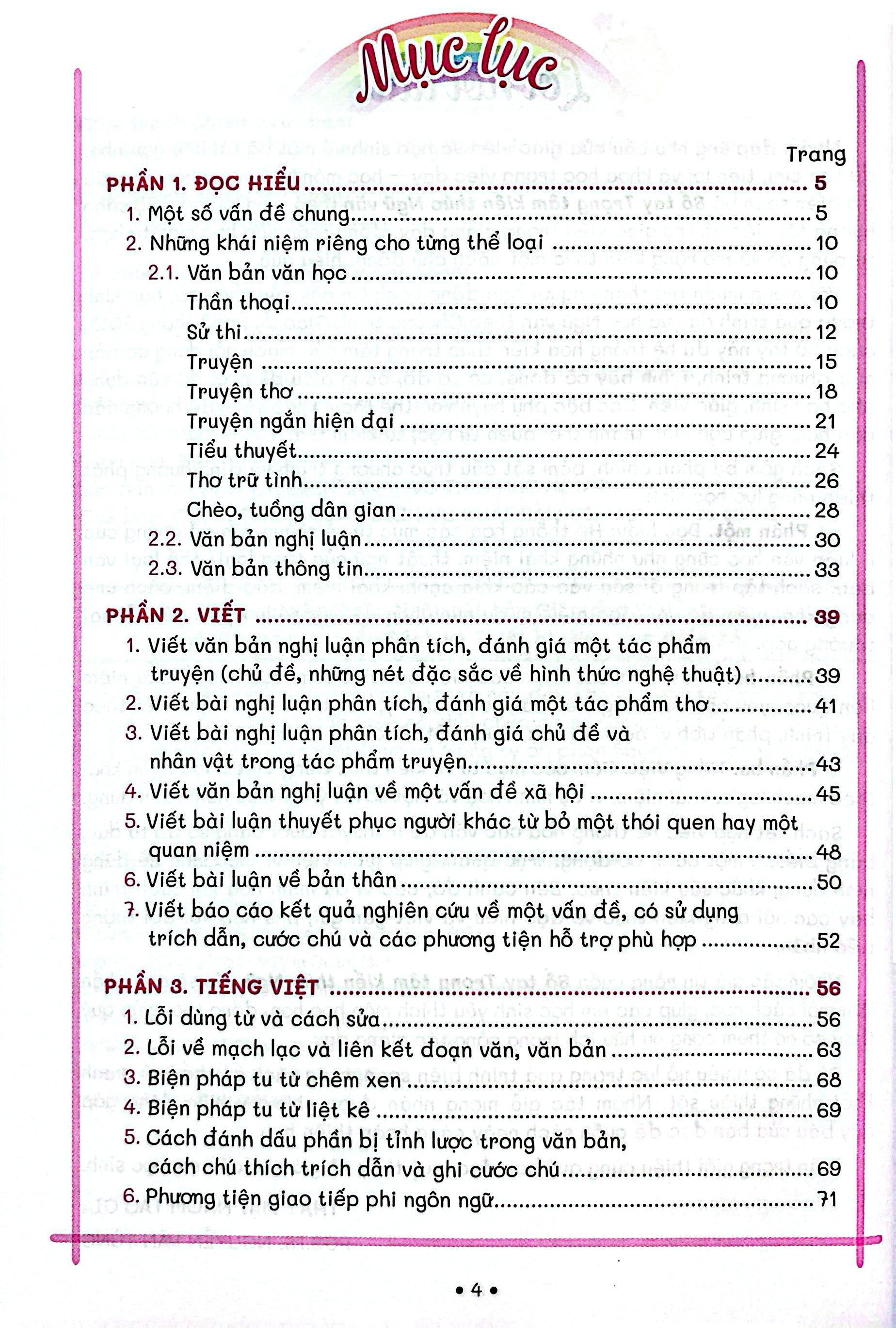 Sổ Tay Trọng Tâm Kiến Thức Ngữ Văn 10 - Ảnh 4