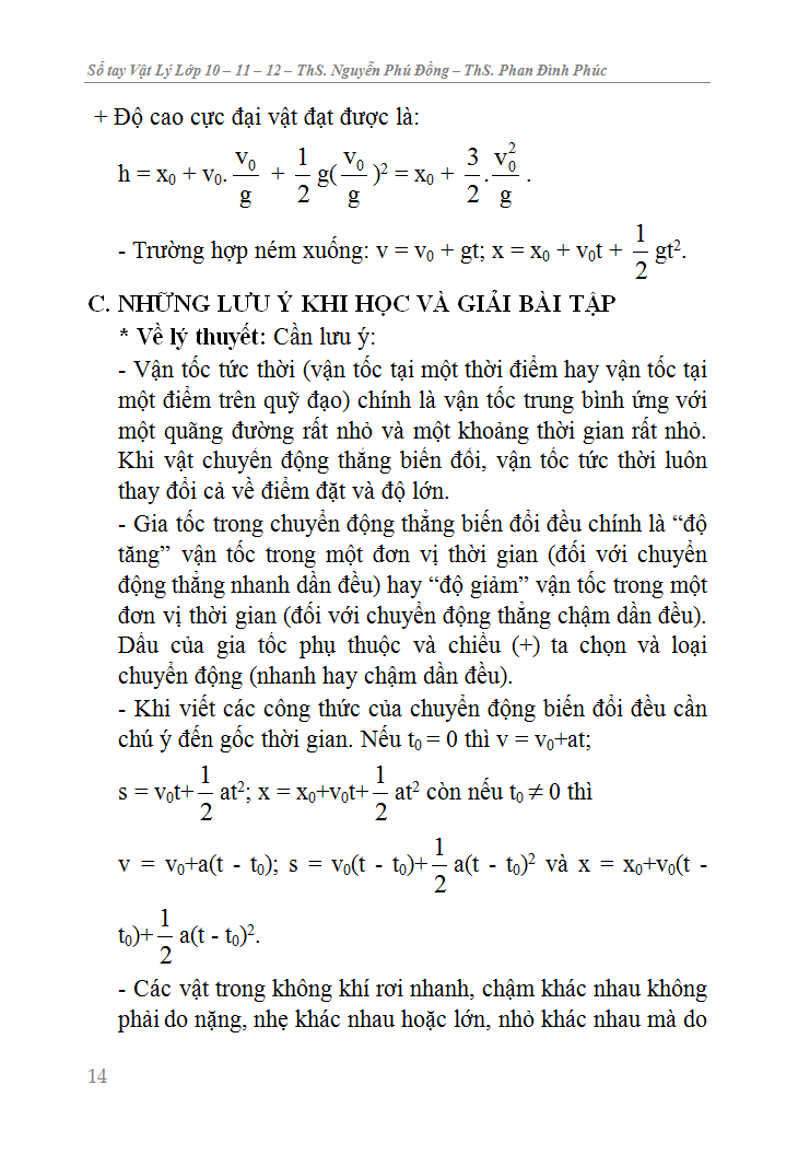 sổ tay vật lý trung học phổ thông (lớp 10-11-12) - Ảnh 15