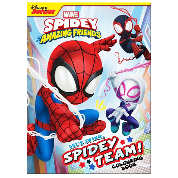 spidey and his amazing friends - let's swing, spidey team! colouring book