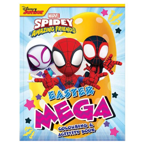 spidey and his amazing friends - mega colouring book - easter