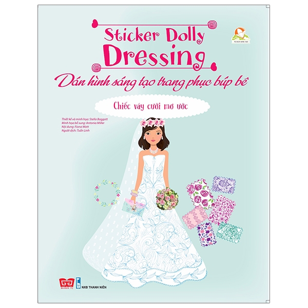 sticker dolly dressing - dán hình sáng tạo trang phục búp bê - chiếc váy cưới mơ ước