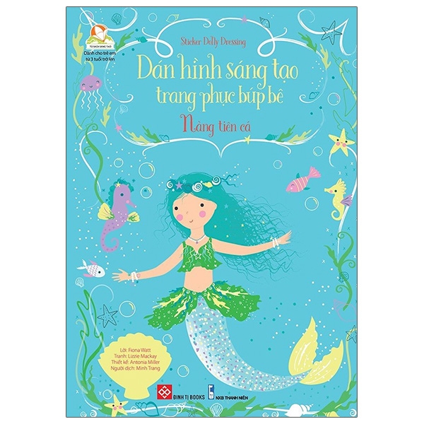 sticker dolly dressing - dán hình sáng tạo trang phục búp bê - nàng tiên cá