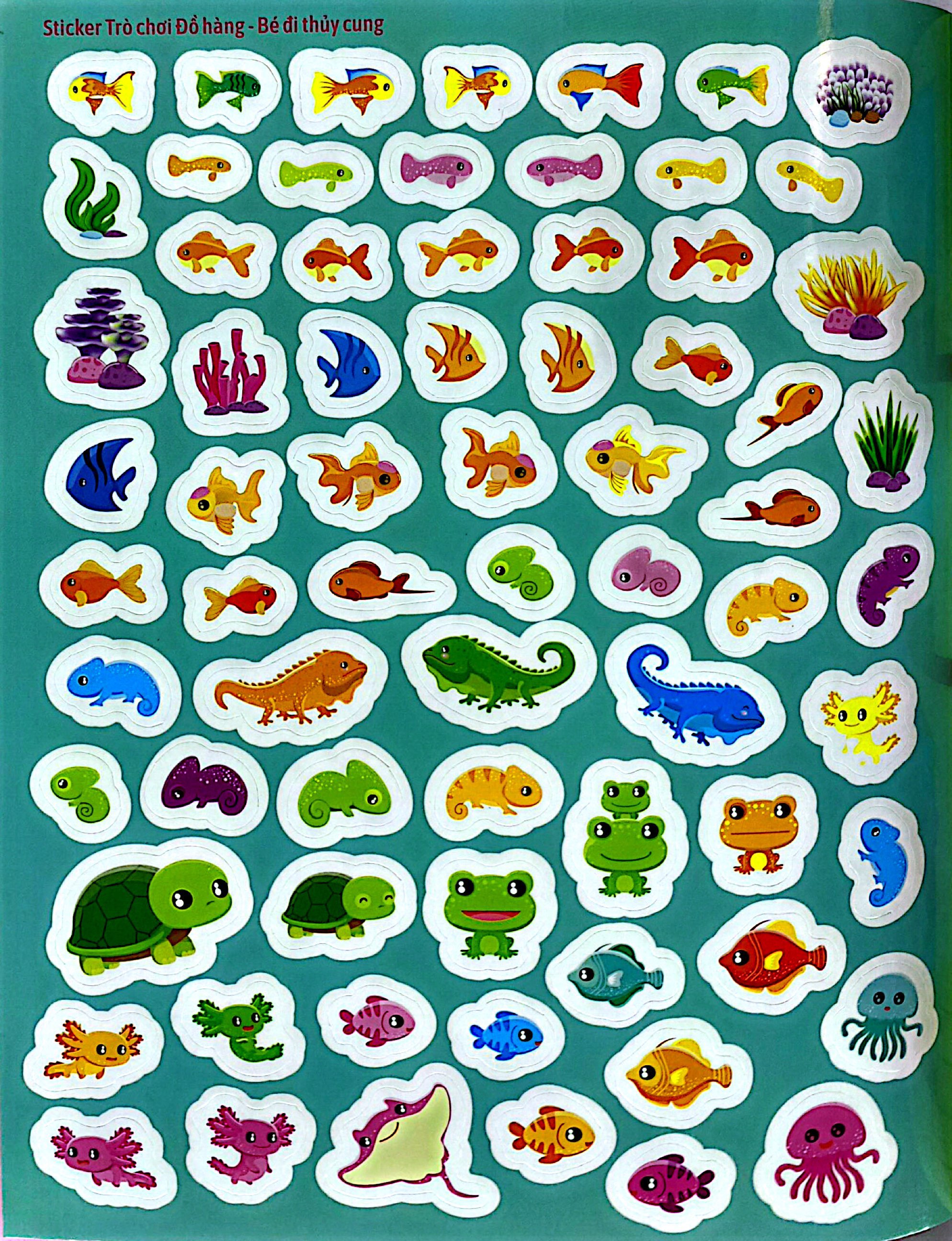 sticker trò chơi đồ hàng - bé đi thủy cung (sách dán hình siêu vui nhộn) - Ảnh 3