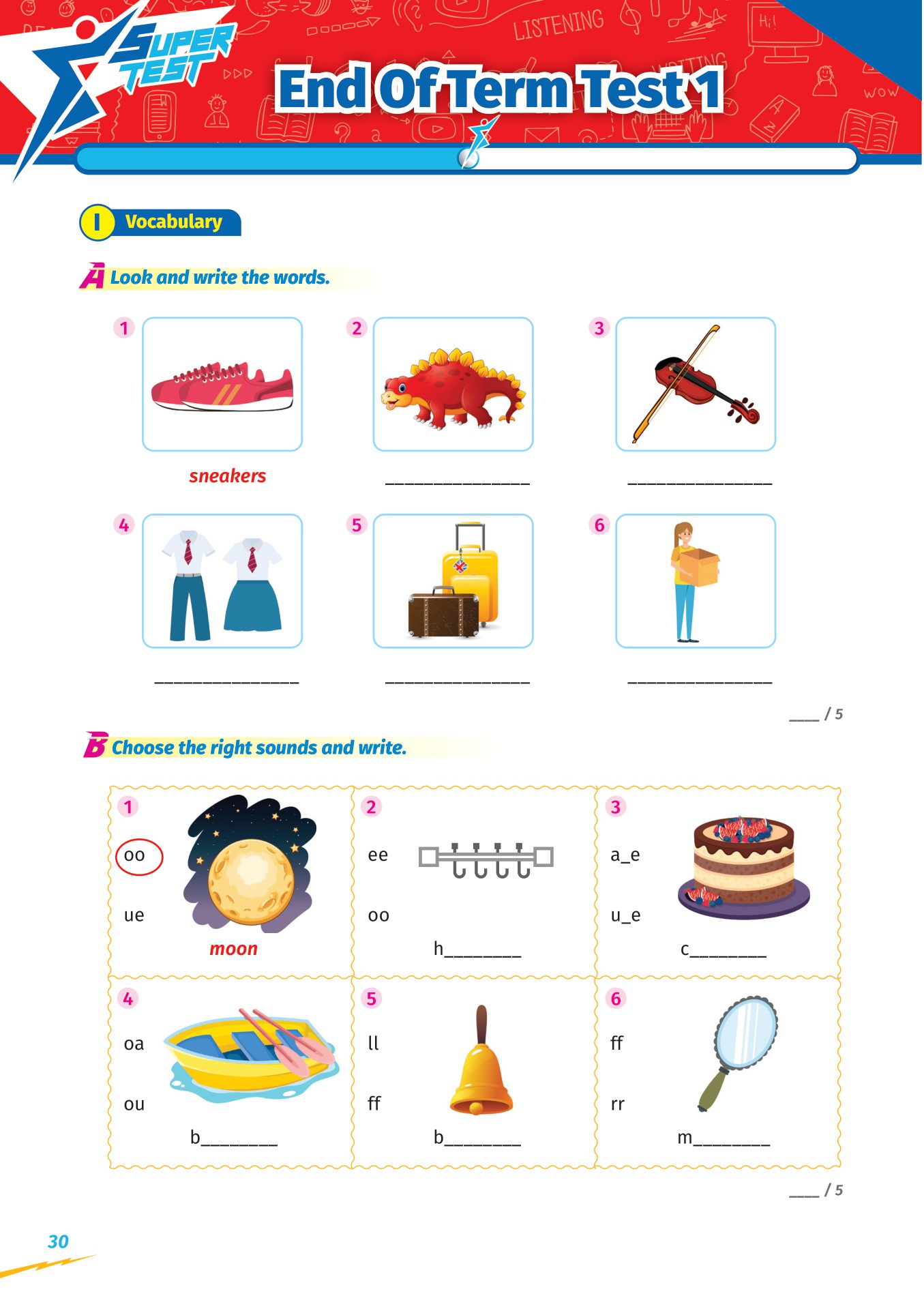 super test - đề kiểm tra nhanh tiếng anh cho học sinh lớp 5 - Ảnh 14