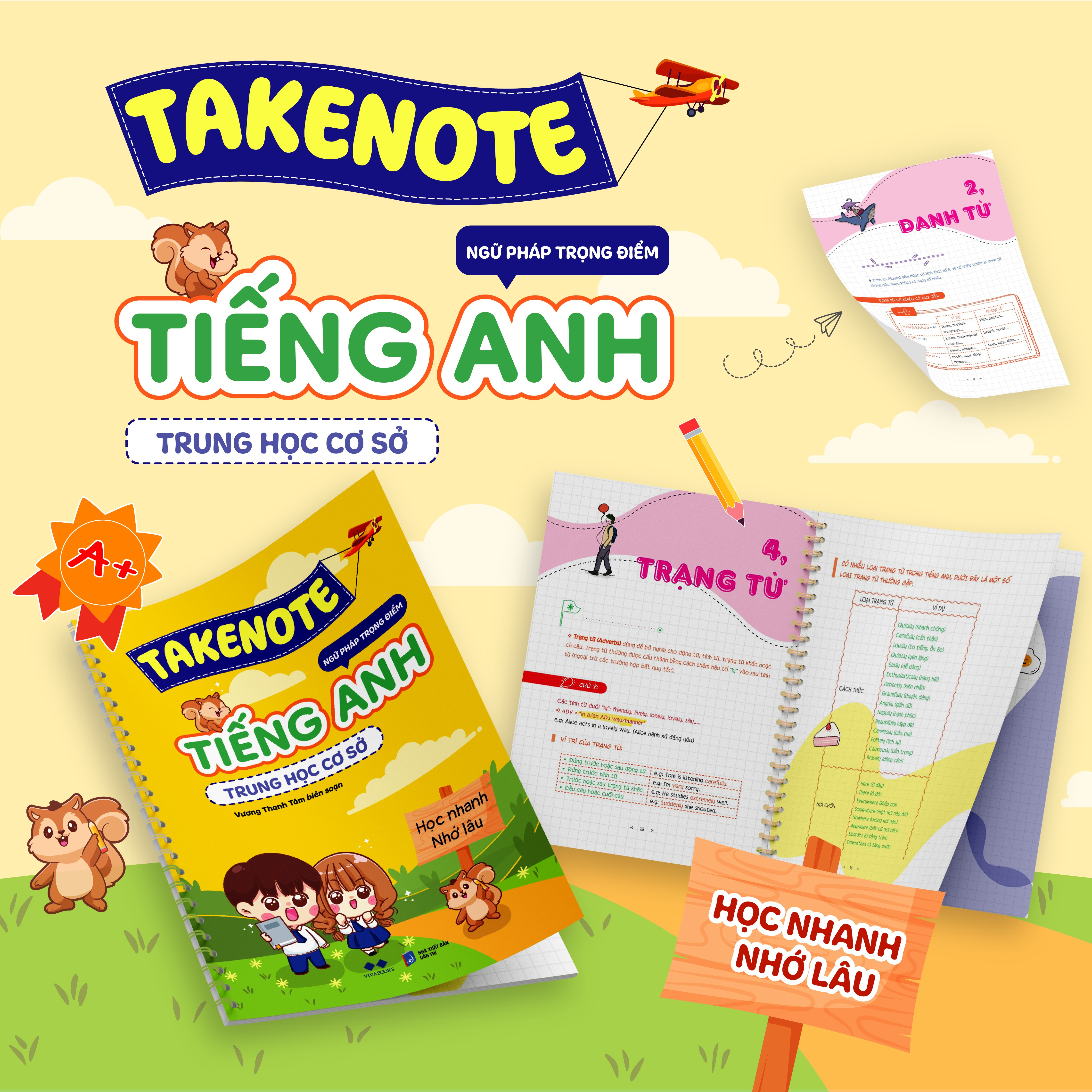 takenote - ngữ pháp trọng điểm tiếng anh trung học cơ sở - tặng kèm bút highlighter màu ngẫu nhiên - Ảnh 4