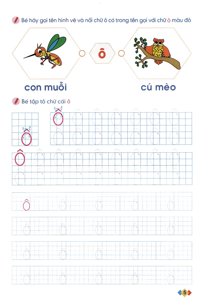 tập tô và làm quen với chữ cái - dành cho trẻ từ 5-6 tuổi - tập 1 (tái bản 2024) - Ảnh 5