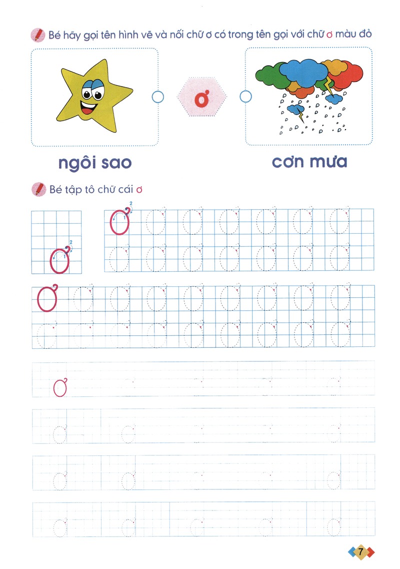 tập tô và làm quen với chữ cái - dành cho trẻ từ 5-6 tuổi - tập 1 (tái bản 2024) - Ảnh 7