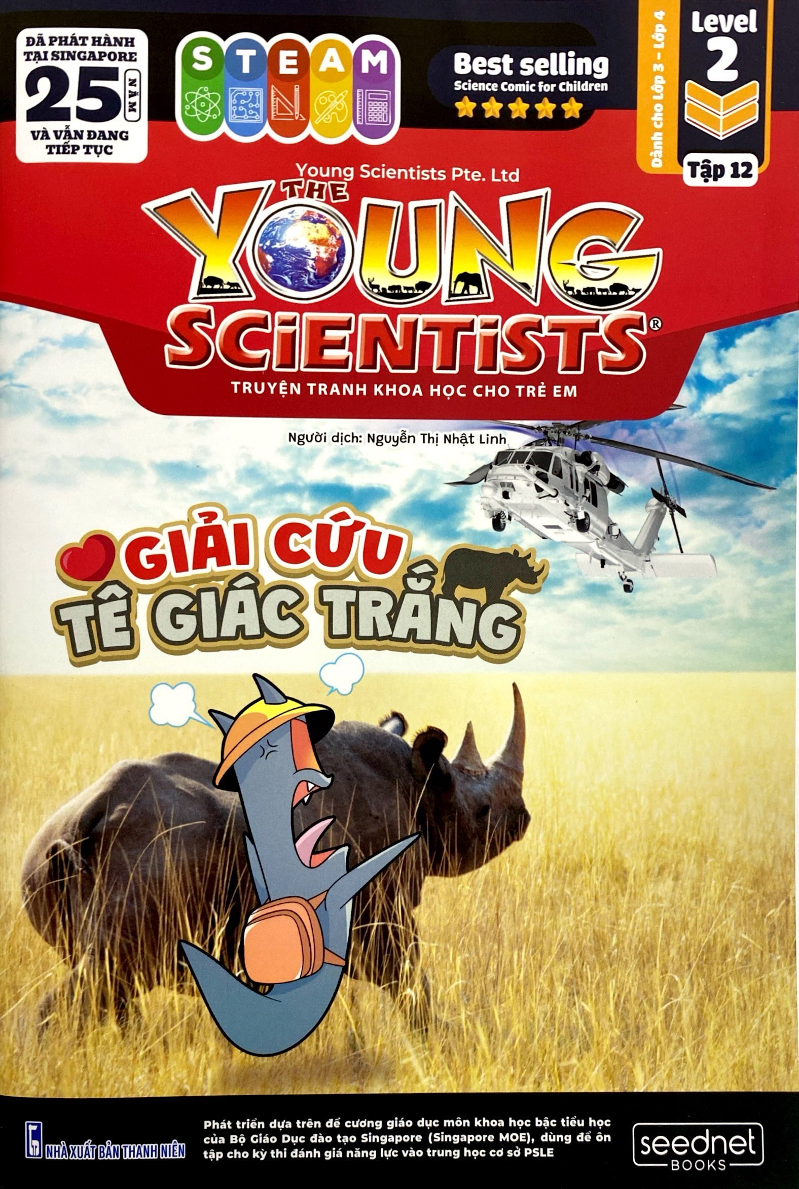 the young scientists - truyện tranh khoa học cho trẻ em - level 2 - tập 12 - giải cứu tê giác trắng - Ảnh 2