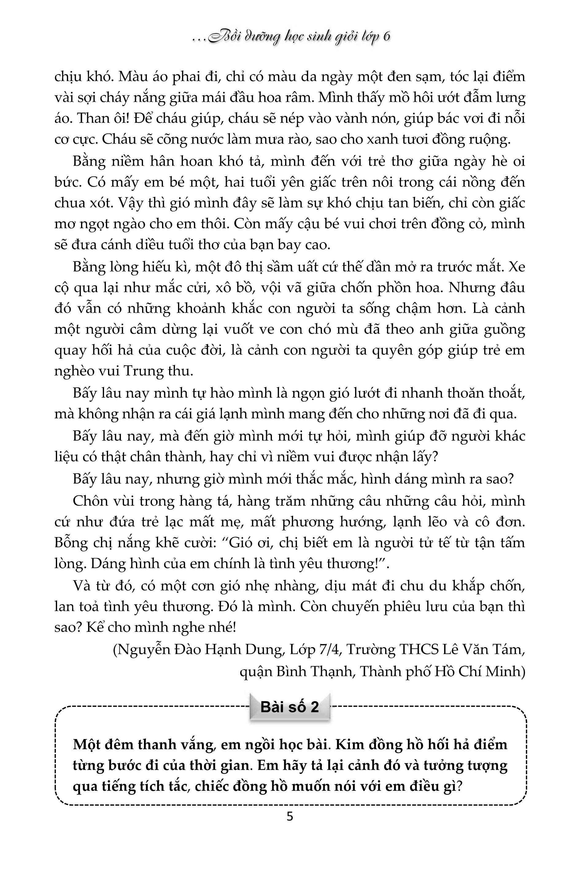 tinh tuyển những bài văn tự sự và biểu cảm đạt giải theo hướng mở bồi dưỡng học sinh giỏi lớp 6 - Ảnh 6