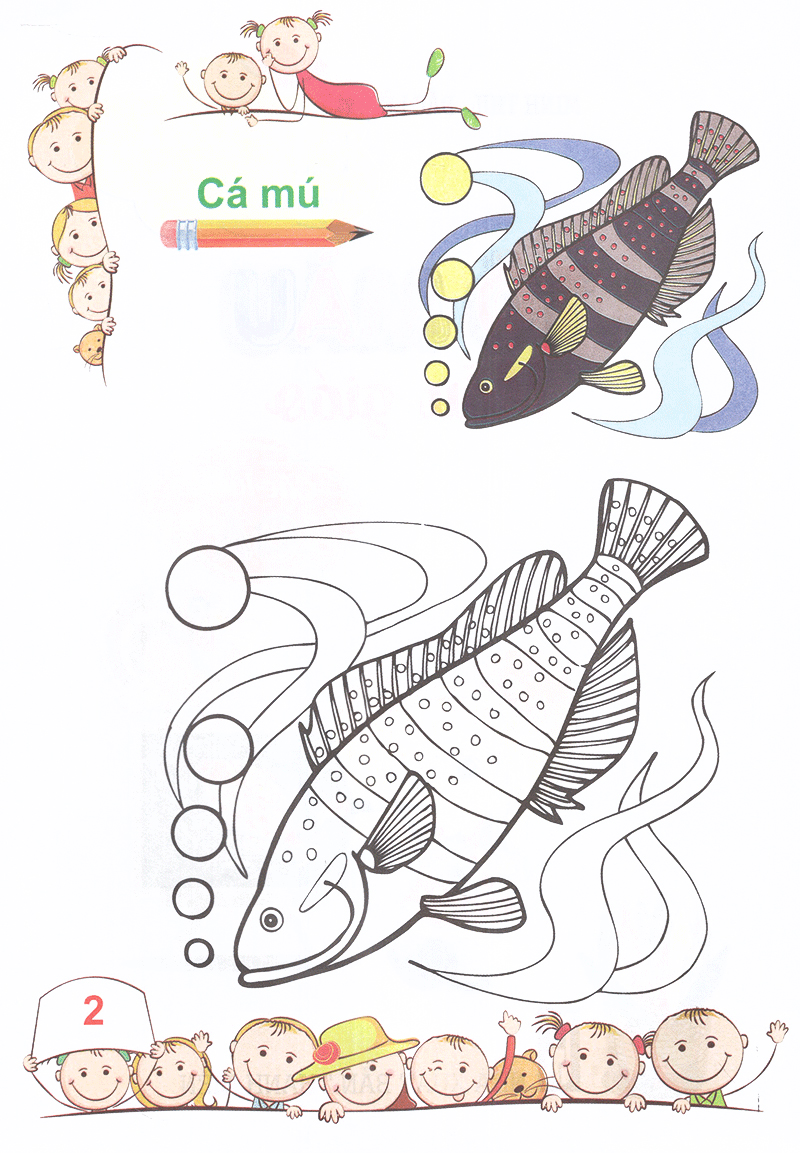 tô màu mẫu giáo các loài cá - Ảnh 3