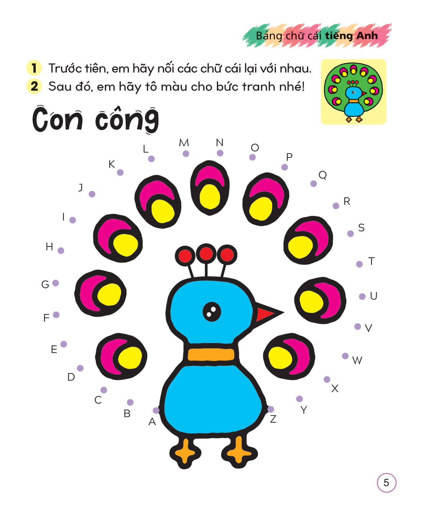 tô màu sáng tạo giúp bé làm quen với chữ cái và con số - bảng chữ cái tiếng anh - Ảnh 6