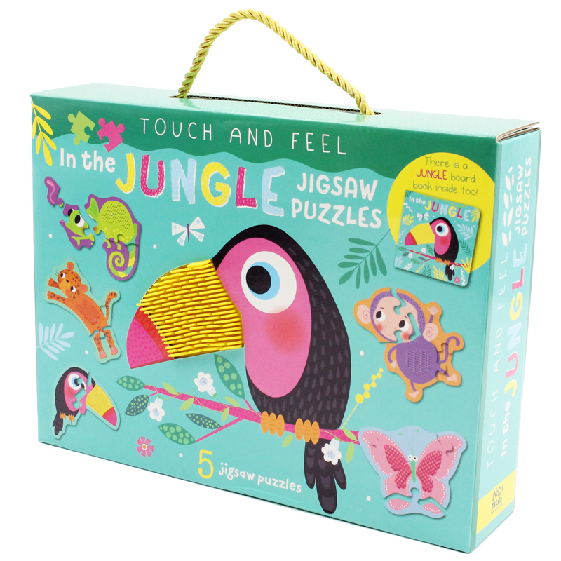 touch and feel jigsaw puzzles boxset - jungle (5 jigsaw puzzles) - Ảnh 6