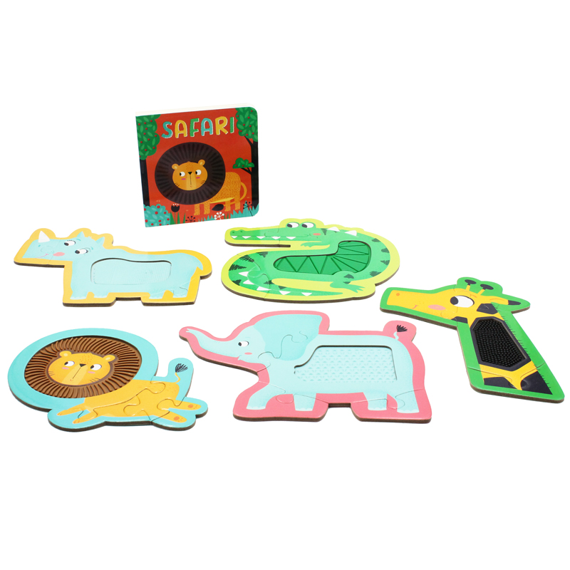 touch and feel jigsaw puzzles boxset - safari (5 jigsaw puzzles) - Ảnh 10