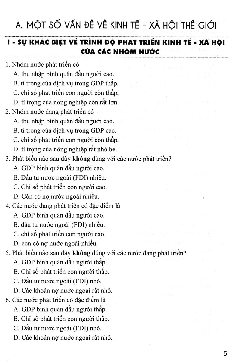 trắc nghiệm địa lí 11 (dùng chung cho các bộ sgk hiện hành) - Ảnh 5