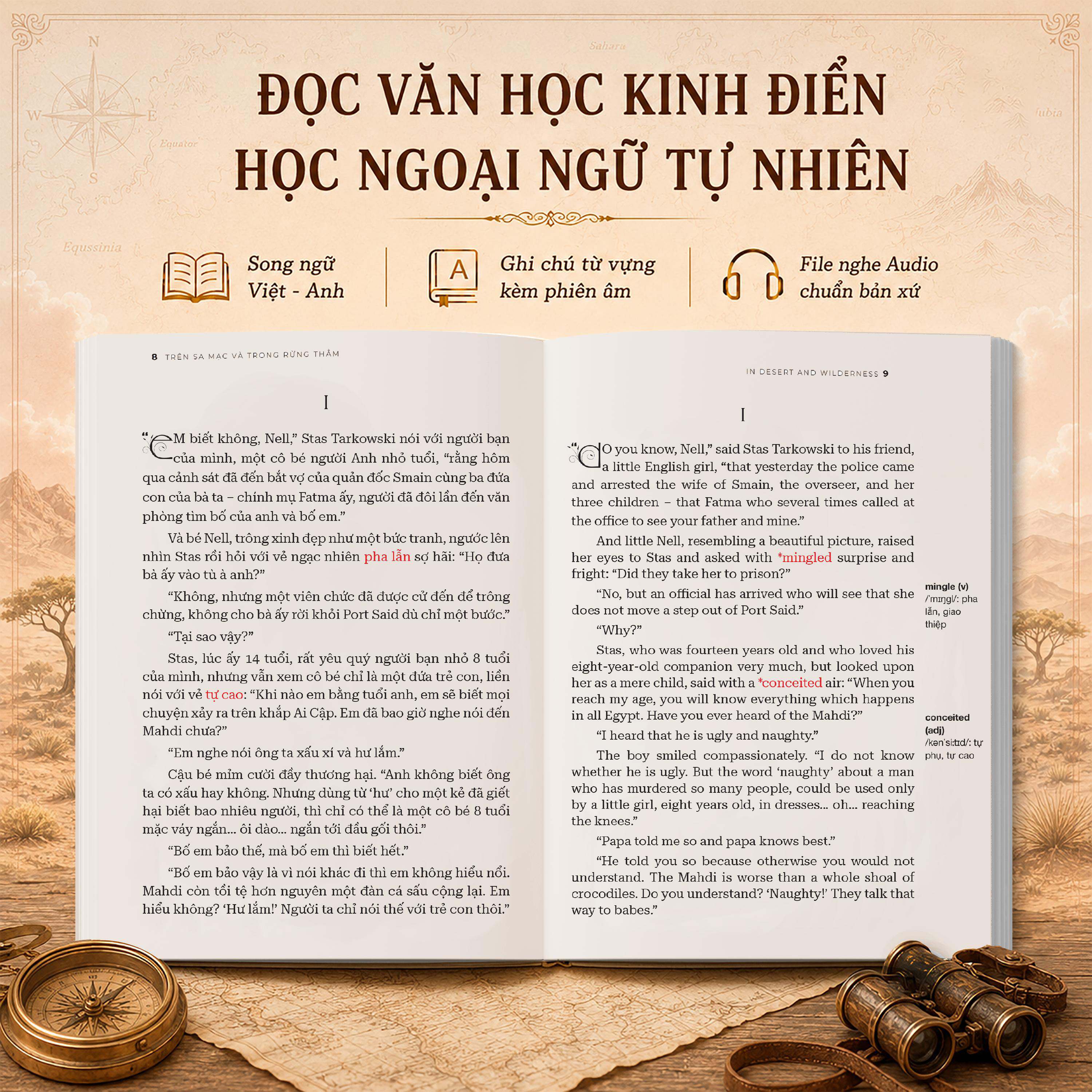 Trên Sa Mạc Và Trong Rừng Thẳm - In Desert And Wilderness - Song Ngữ Anh-Việt - Ảnh 4