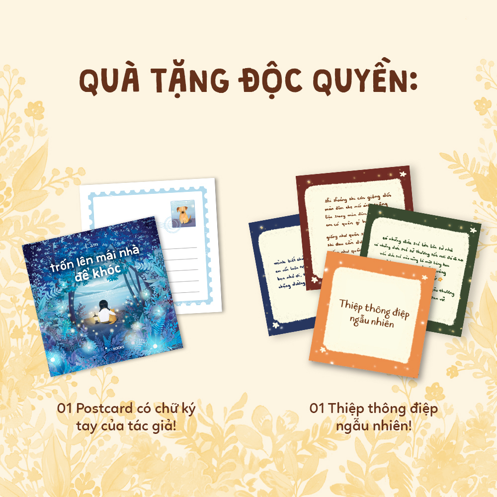 Trốn Lên Mái Nhà Để Khóc - Ấn Bản Sưu Tầm - Bìa Cứng - Tặng Kèm Bộ Lịch Mini 2026 Được Minh Họa Bởi Tác Giả + Đế Lịch Gỗ + Postcard Độc Quyền Có Chữ Ký Tác Giả + Thiệp Thông Điệp Ngẫu Nhiên - Độc Quyền Fahasa - Ảnh 5