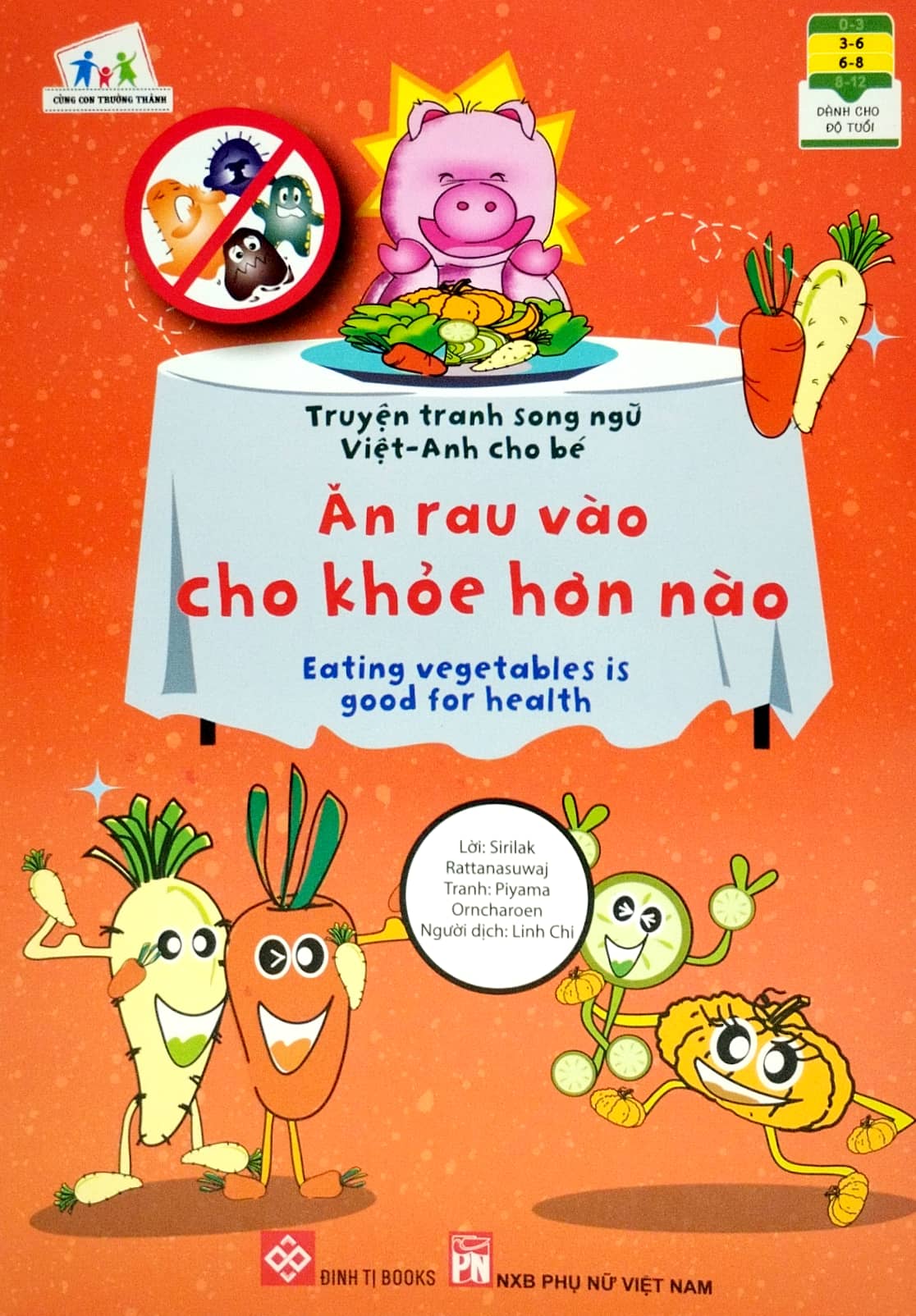 truyện tranh song ngữ việt - anh cho bé - eating vegetables is good for health - ăn rau vào cho khỏe hơn nào - Ảnh 2