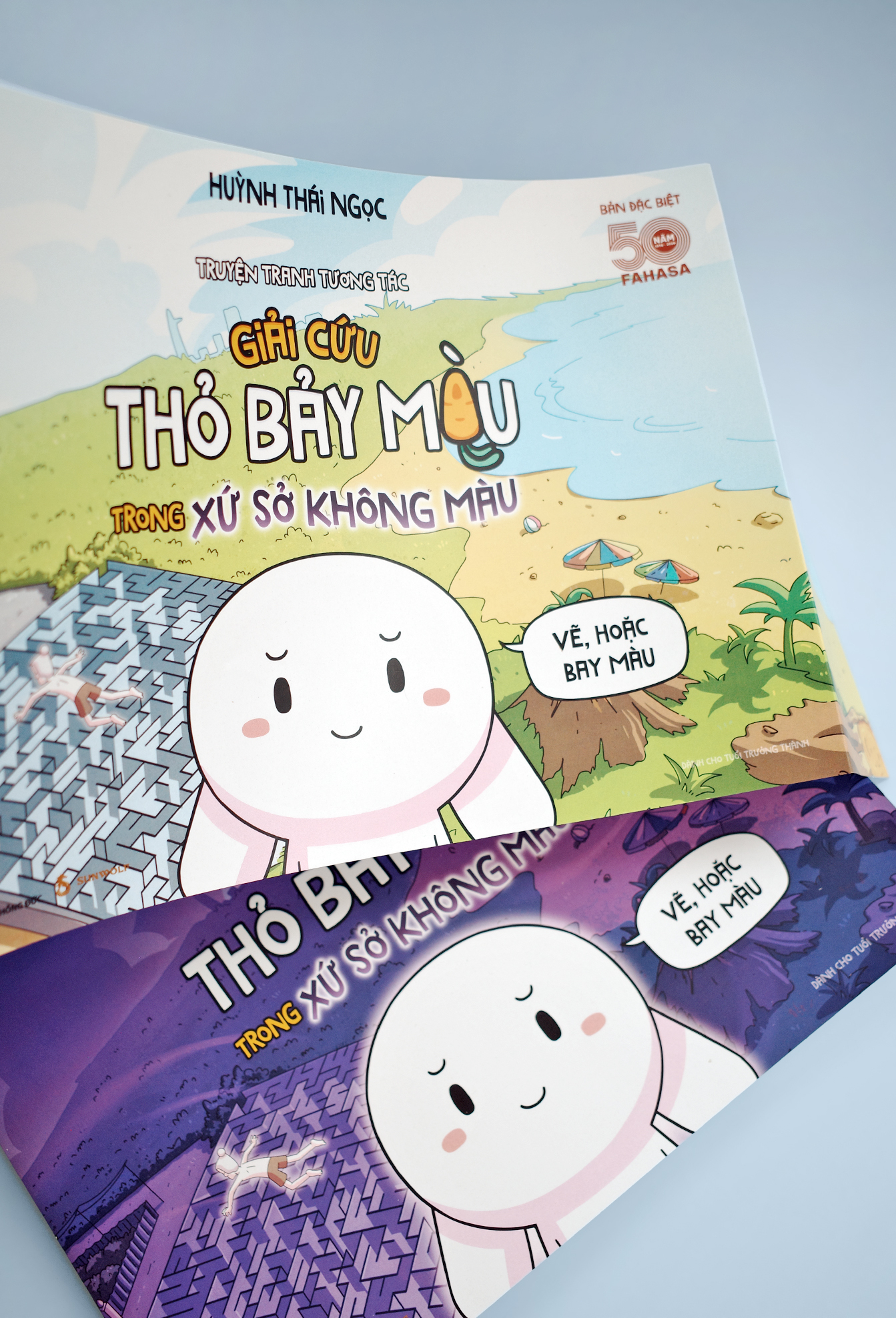 Truyện Tranh Tương Tác - Giải Cứu Thỏ Bảy Màu Trong Xứ Sở Không Màu - Bản Đặc Biệt Fahasa - Tặng Kèm 1 Bìa Áo Ngoài Phiên Bản Sáng + 1 Bookmark 2 Mặt Cán Holo + 3 Sticker Cán Holo - Ảnh 5