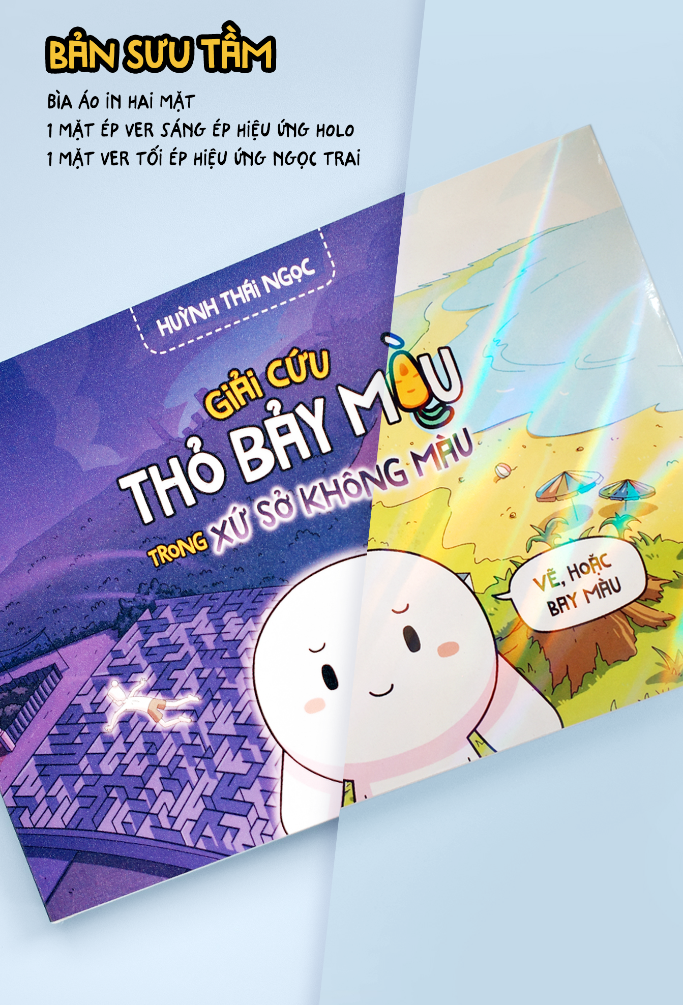 Truyện Tranh Tương Tác - Giải Cứu Thỏ Bảy Màu Trong Xứ Sở Không Màu - Bản Sưu Tầm - Bìa Cứng - Tặng Kèm 1 Hộp Đựng Có Chữ Ký Của Tác Giả + 1 Bookmark + 1 Bìa Áo Ngoài 2 Mặt + 1 Standee Giấy + 3 Sticker Holo + 2 Sticker Nhựa + 3 Huy Hiệu Có Chữ Ký Tác Giả - Ảnh 4