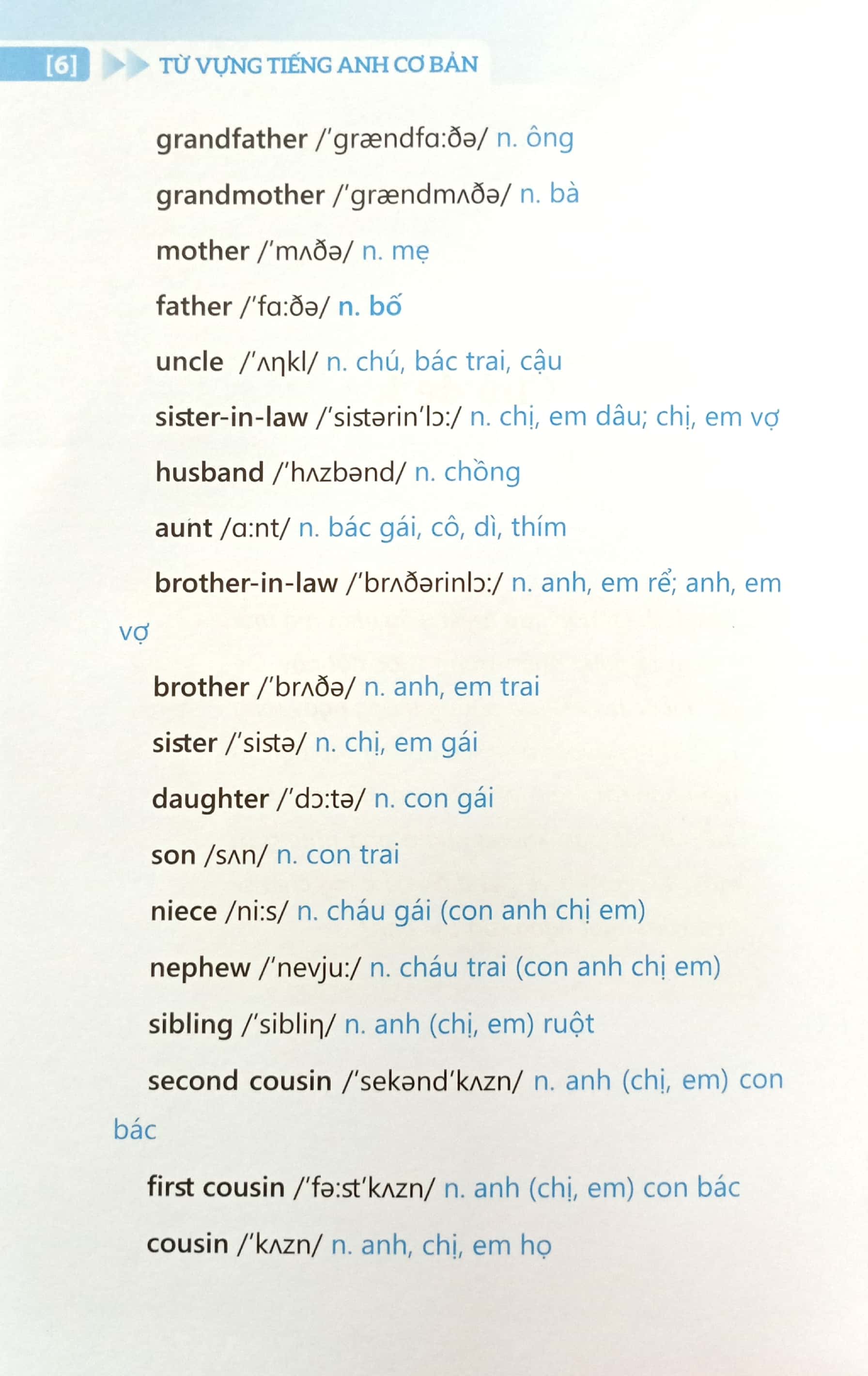 từ vựng tiếng anh cơ bản (tái bản 2023) - Ảnh 5