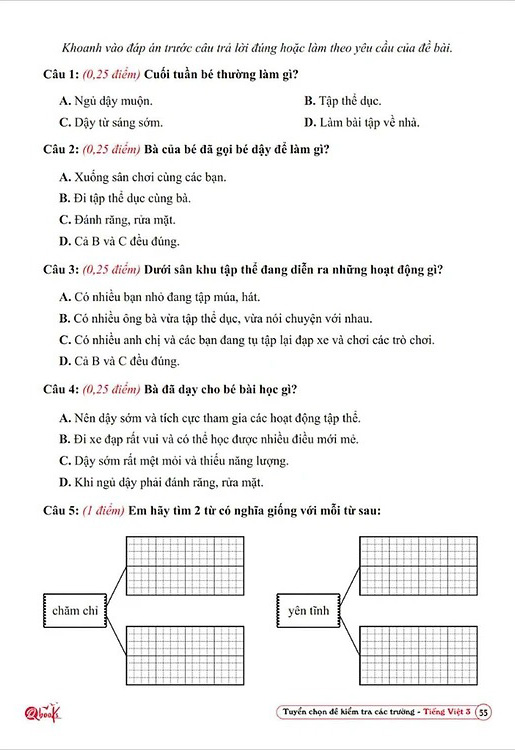 tuyển chọn đề kiểm tra tiếng việt các trường 3 - Ảnh 5