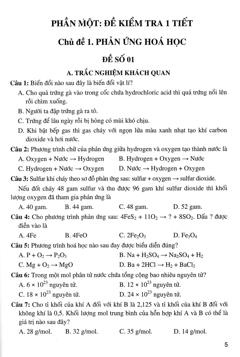 tuyển tập đề kiểm tra định kỳ khoa học tự nhiên 8 (dùng chung cho các bộ sgk hiện hành) - Ảnh 6