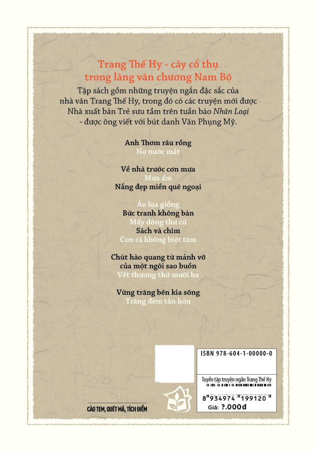 tuyển tập truyện ngắn trang thế hy - bìa cứng - Ảnh 16