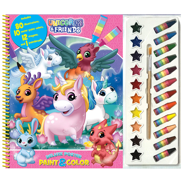 unicorns & friends deluxe poster paint & color