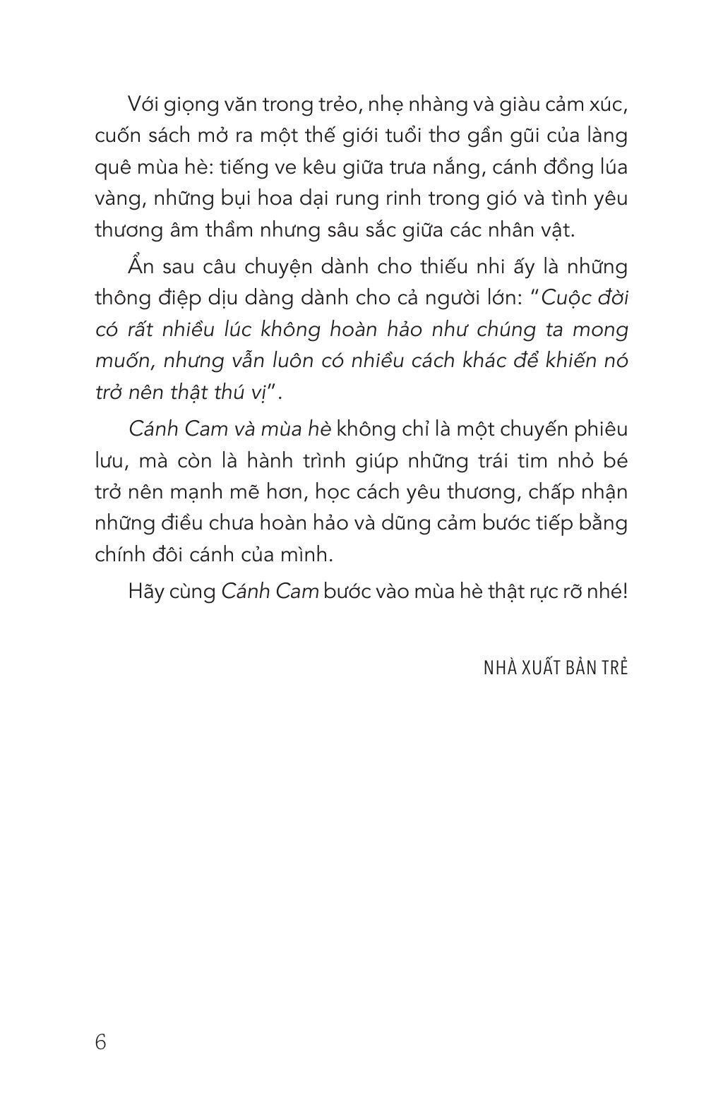 Văn Học Thiếu Nhi - Cánh Cam Và Mùa Hè - Ảnh 6