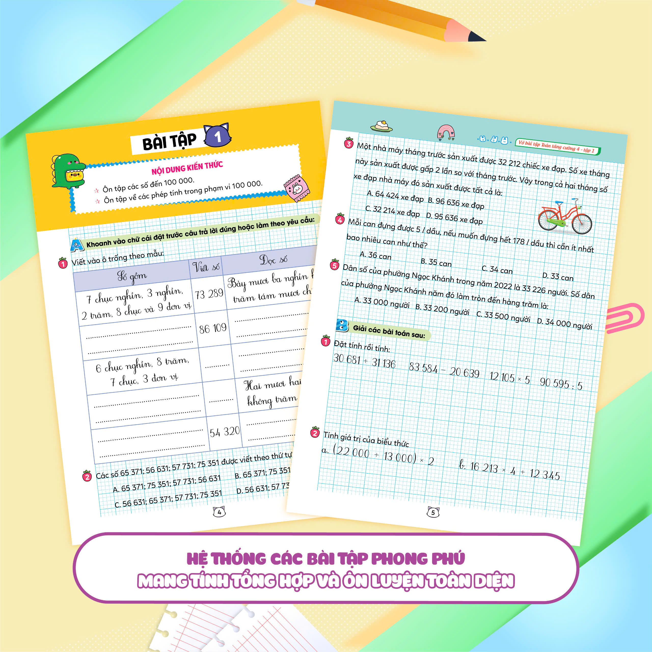 vở bài tập toán tăng cường lớp 4 - tập 1 (theo sách giáo khoa kết nối tri thức với cuộc sống) - Ảnh 2