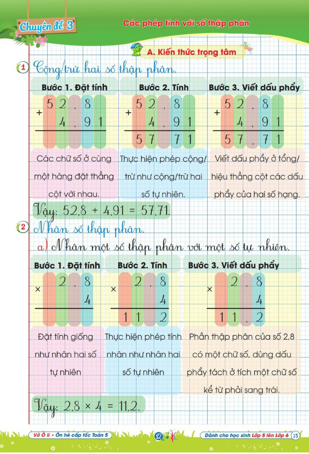 Vở Ô Li - Ôn Hè Cấp Tốc - Toán 5 - Dành Cho Lớp 5 Lên Lớp 6 - Ảnh 9