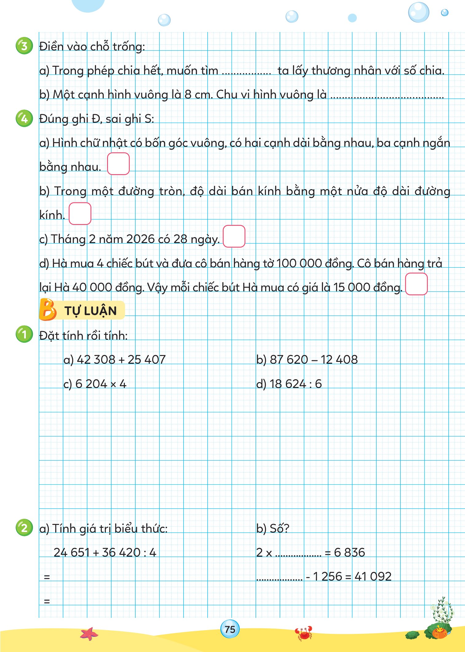Vở Ôn Hè Toán 3 - Dành Cho Học Sinh Lớp 3 Lên Lớp 4 - Ảnh 10