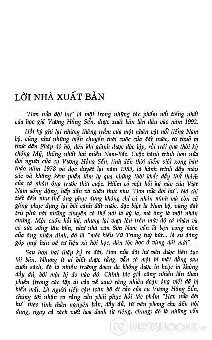 vương hồng sển - hơn nửa đời hư - bìa cứng - Ảnh 6