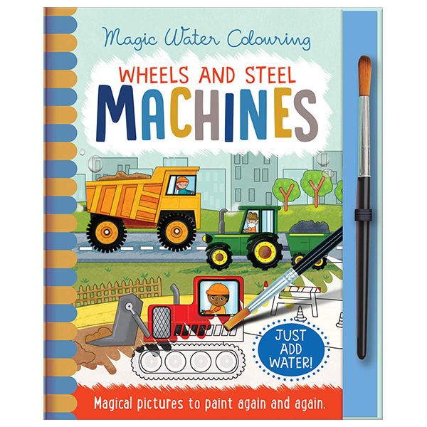 wheels and steel - machines (magic water colouring)