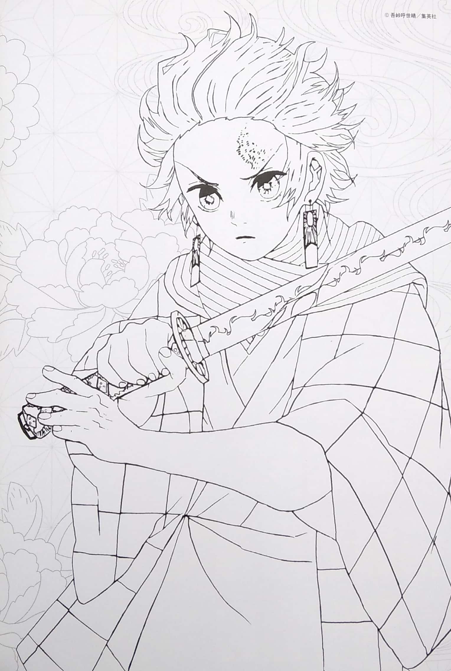 鬼滅の刃 塗絵帳 -紅 kimetsu no yaiba nuriechou beni - Ảnh 4